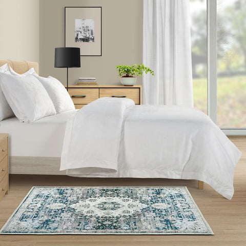 Kathy Ireland Soft Brushed Flannel Washable Rug with Latex Back