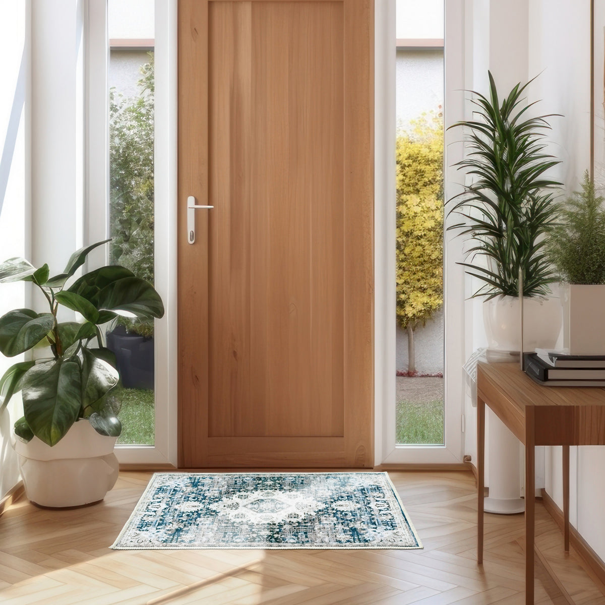 Kathy Ireland Soft Brushed Flannel Washable Rug with Latex Back