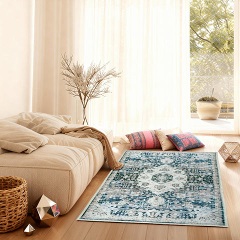 Kathy Ireland Soft Brushed Flannel Washable Rug with Latex Back