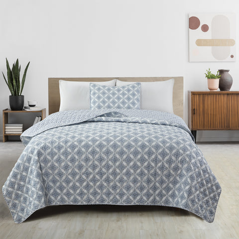 Patina Vie Maison Vintage Floral Printed Quilt Set with Shams