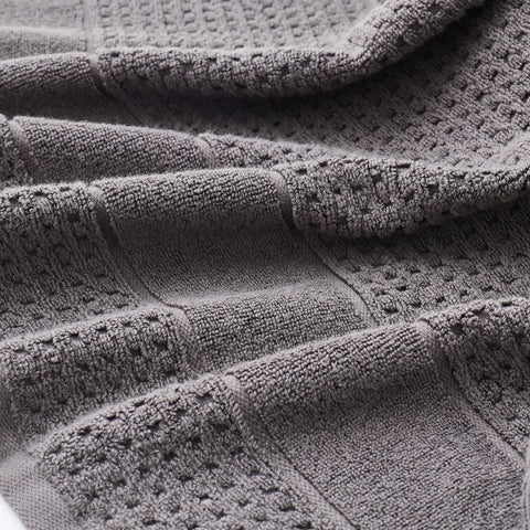 Kathy Ireland Waffle Textured Zero Twist Cotton Bath Towel Set