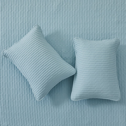 3-Piece Seersucker Textured Quilt & Sham Set