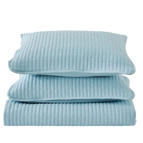 3-Piece Seersucker Textured Quilt & Sham Set