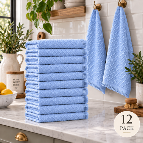 Ellen Tracy 6-12 Pack Cotton Kitchen Towels 18" x 28"