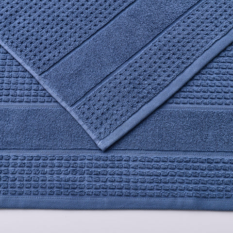 Kathy Ireland Waffle Textured Zero Twist Cotton Bath Towel Set
