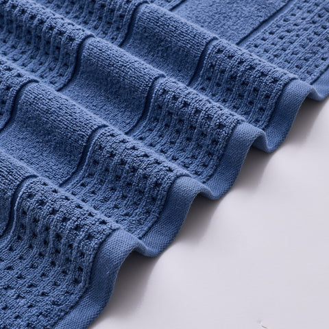 Kathy Ireland Waffle Textured Zero Twist Cotton Bath Towel Set