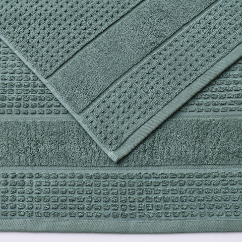 Kathy Ireland Waffle Textured Zero Twist Cotton Bath Towel Set