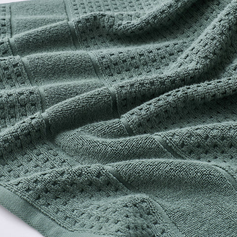 Kathy Ireland Waffle Textured Zero Twist Cotton Bath Towel Set