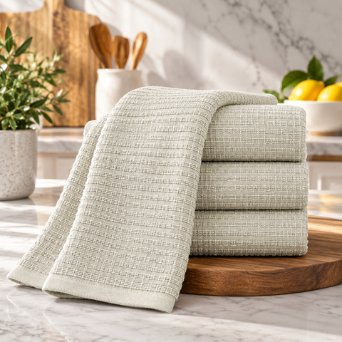 Ellen Tracy 6-12 Pack Cotton Kitchen Towels 18" x 28"