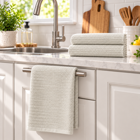 Ellen Tracy 6-12 Pack Cotton Kitchen Towels 18" x 28"