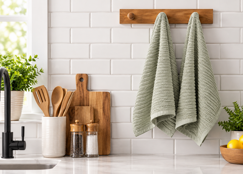 Ellen Tracy 6-12 Pack Cotton Kitchen Towels 18" x 28"