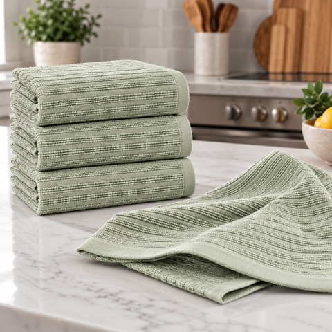 Ellen Tracy 6-12 Pack Cotton Kitchen Towels 18" x 28"