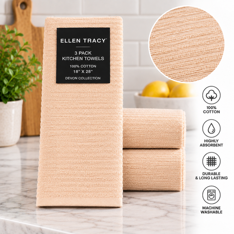 Ellen Tracy 6-12 Pack Cotton Kitchen Towels 18" x 28"