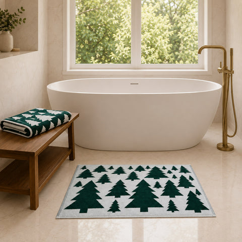 2-Pack Christmas Reversible cotton Bath Mats