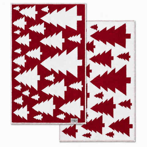 2-Pack Christmas Reversible cotton Bath Mats