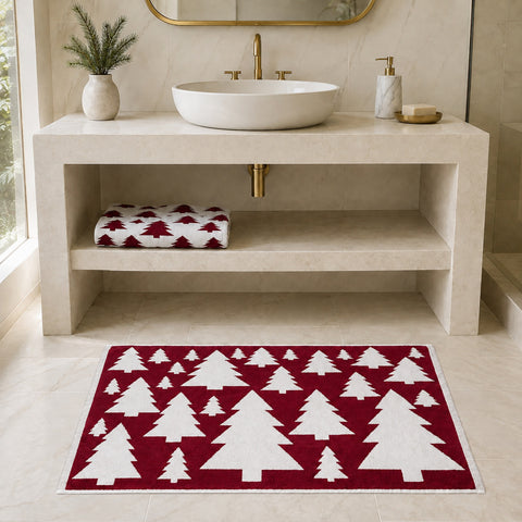 2-Pack Christmas Reversible cotton Bath Mats
