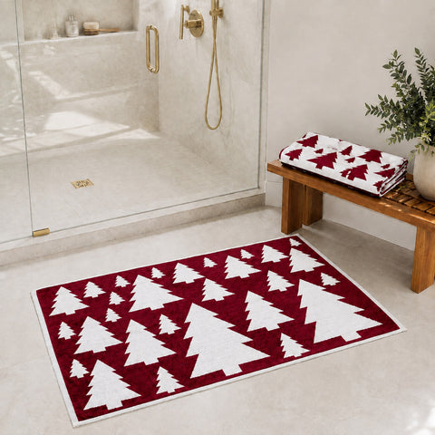 2-Pack Christmas Reversible cotton Bath Mats