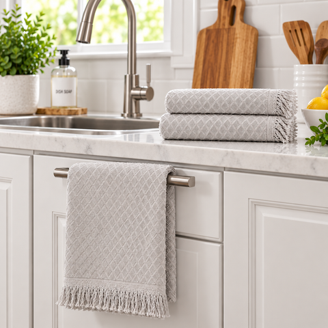 Ellen Tracy 6-12 Pack Cotton Kitchen Towels 18" x 28"