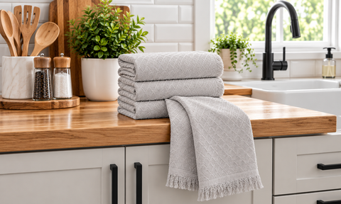 Ellen Tracy 6-12 Pack Cotton Kitchen Towels 18" x 28"