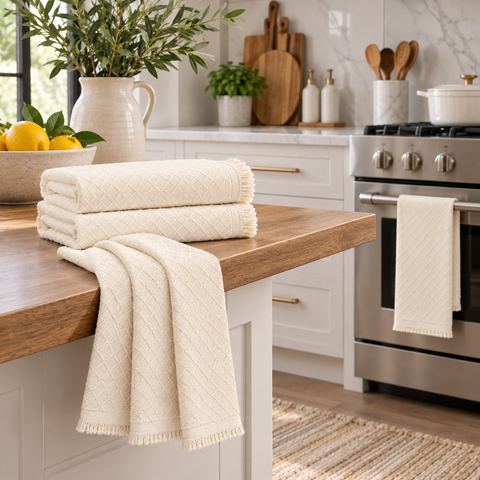 Ellen Tracy 6-12 Pack Cotton Kitchen Towels 18" x 28"