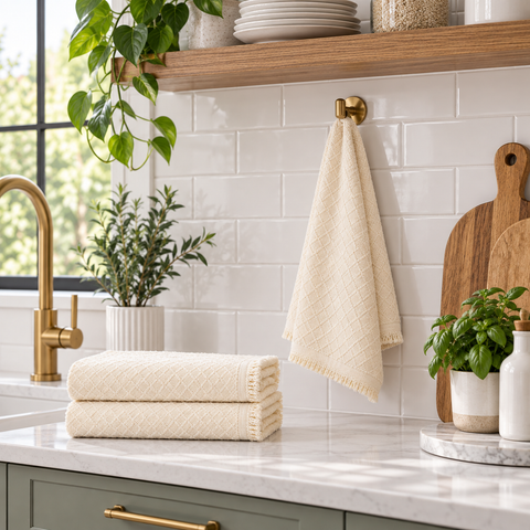 Ellen Tracy 6-12 Pack Cotton Kitchen Towels 18" x 28"