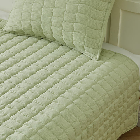 3-Piece Seersucker Textured Quilt & Sham Set