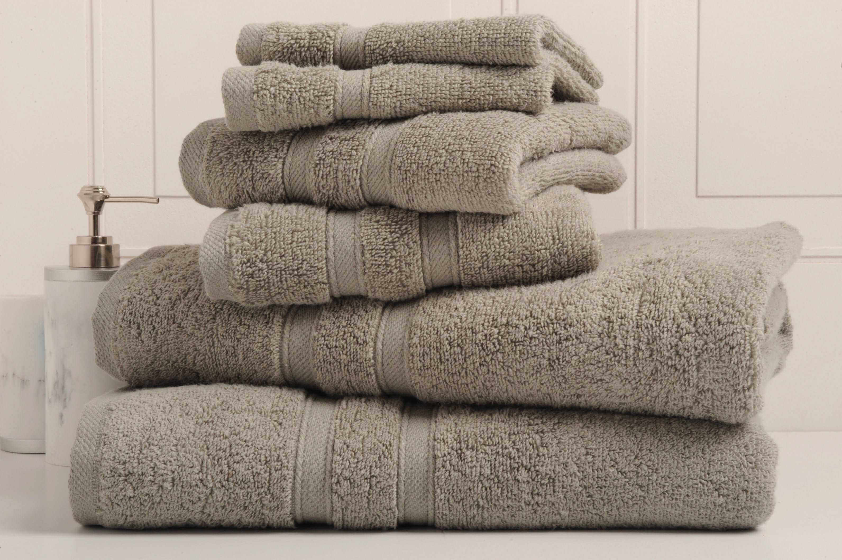Grey Colour of 6-Piece Zero Twist Egyptian Cotton Towel Set