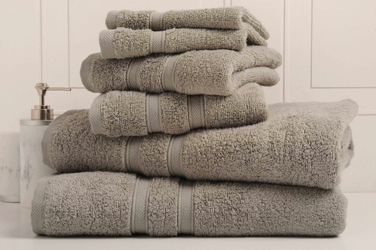 Grey Colour of 6-Piece Zero Twist Egyptian Cotton Towel Set