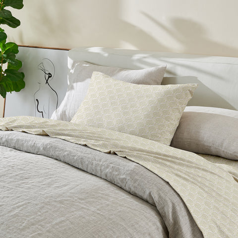 Patina Vie Maison Leiea Pre Washed Microfiber Printed Sheet Set