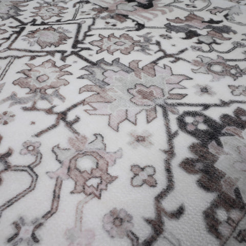 Bibb Home Washable Flannel Printed Area Rug with Latex Back 3x5 ft