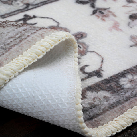 Bibb Home Washable Flannel Printed Accent Rug with Latex Back 1-2-Pack 20x30