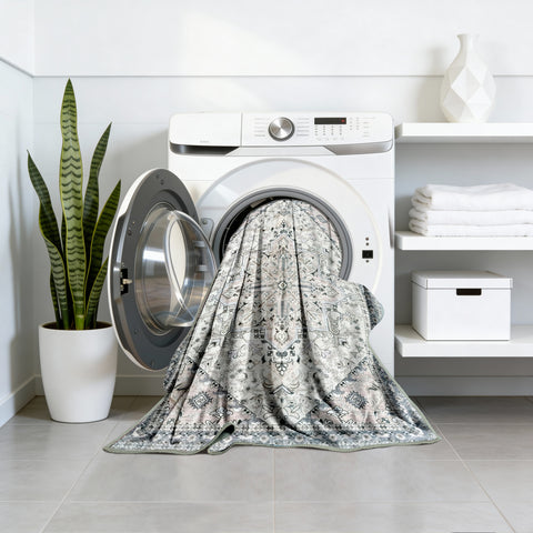 Kathy Ireland Soft Brushed Flannel Washable Rug with Latex Back