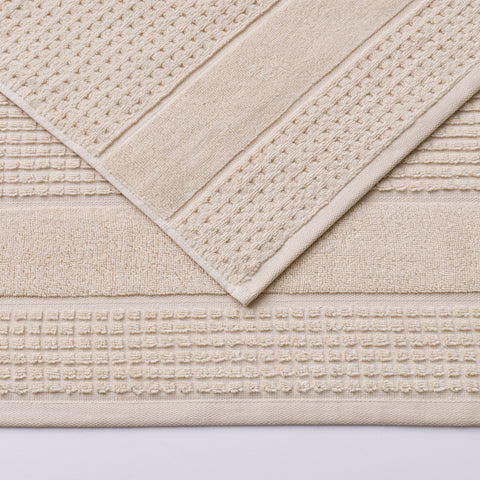 Kathy Ireland Waffle Textured Zero Twist Cotton Bath Towel Set