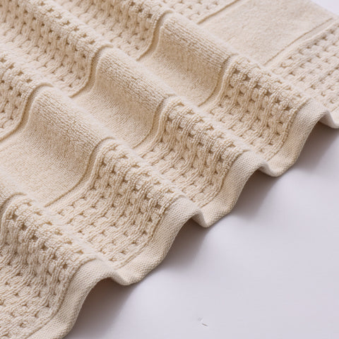 Kathy Ireland Waffle Textured Zero Twist Cotton Bath Towel Set