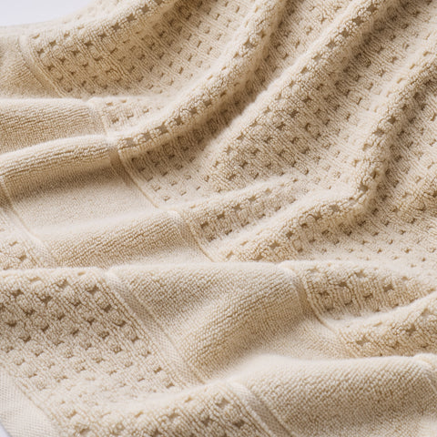 Kathy Ireland Waffle Textured Zero Twist Cotton Bath Towel Set
