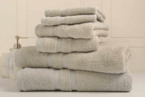Light Grey Colour of 6-Piece Zero Twist Egyptian Cotton Towel Set