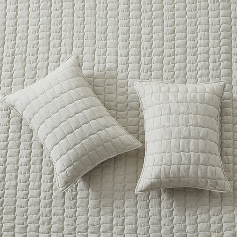 3-Piece Seersucker Textured Quilt & Sham Set