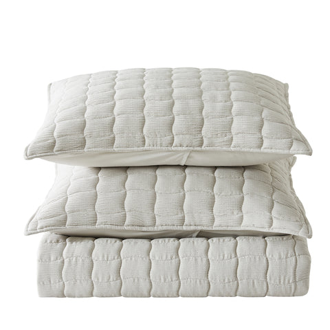 3-Piece Seersucker Textured Quilt & Sham Set