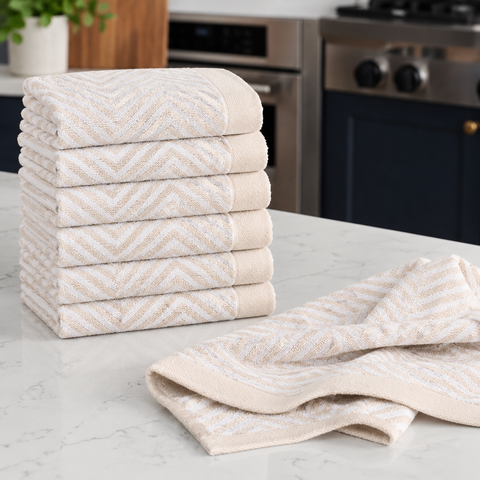 Ellen Tracy 6-12 Pack Cotton Kitchen Towels 18" x 28"