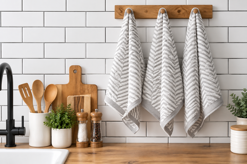 Ellen Tracy 6-12 Pack Cotton Kitchen Towels 18" x 28"