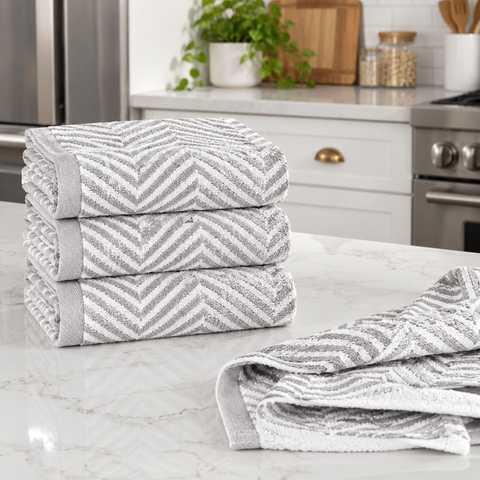 Ellen Tracy 6-12 Pack Cotton Kitchen Towels 18" x 28"