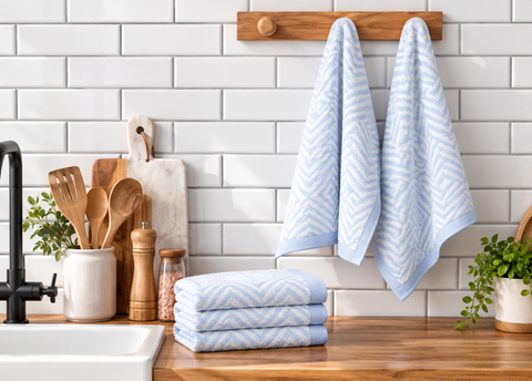 Ellen Tracy 6-12 Pack Cotton Kitchen Towels 18" x 28"