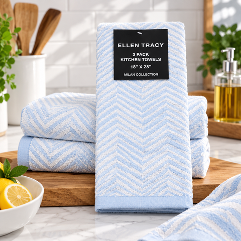 Ellen Tracy 6-12 Pack Cotton Kitchen Towels 18" x 28"