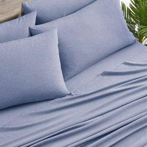 Bamboo 2000 Thread Count 6-Piece Chambray Deep Pocket Ultra Soft Sheet Set with Snug Grip