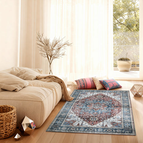 Kathy Ireland Soft Brushed Flannel Washable Rug with Latex Back