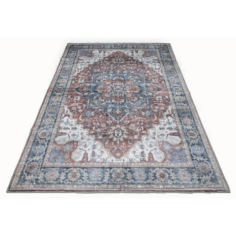 Bibb Home Washable Flannel Printed Area Rug with Latex Back 3x5 ft