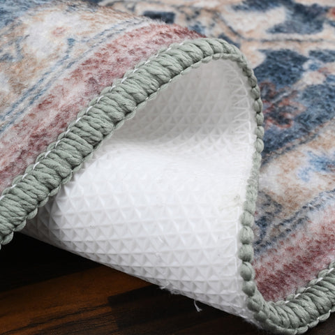 Bibb Home Washable Flannel Printed Area Rug with Latex Back 3x5 ft