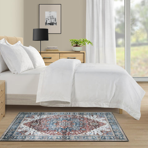 Kathy Ireland Soft Brushed Flannel Washable Rug with Latex Back