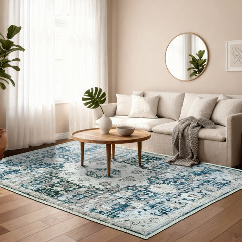 Kathy Ireland Soft Brushed Flannel Washable Rug with Latex Back