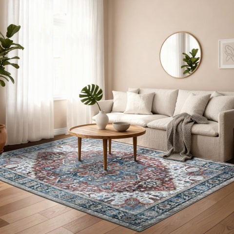 Kathy Ireland Soft Brushed Flannel Washable Rug with Latex Back